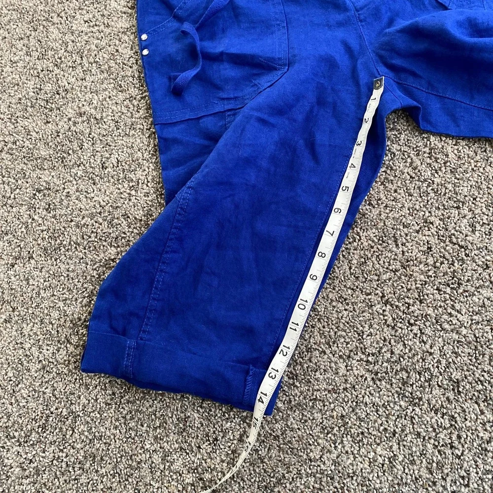 Inc Int'l Concepts Blue Linen Bermuda Shorts - size 10 - Picture 2 of 5